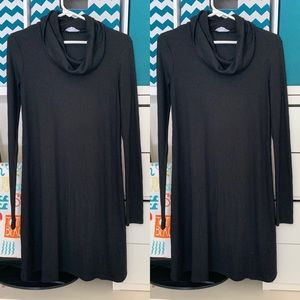 Black long sleeve turtle neck dress